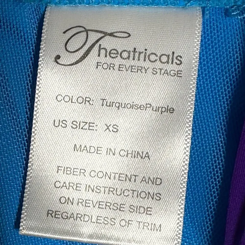 Theatricals 2 piece dance set Purple Bike Shorts Sports Bra crop top AXS NWT